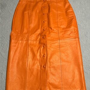 Diana Marco Leather Midi Skirt